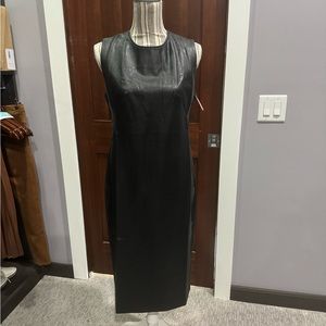 Spanx Leather like sleeveless sheath dress